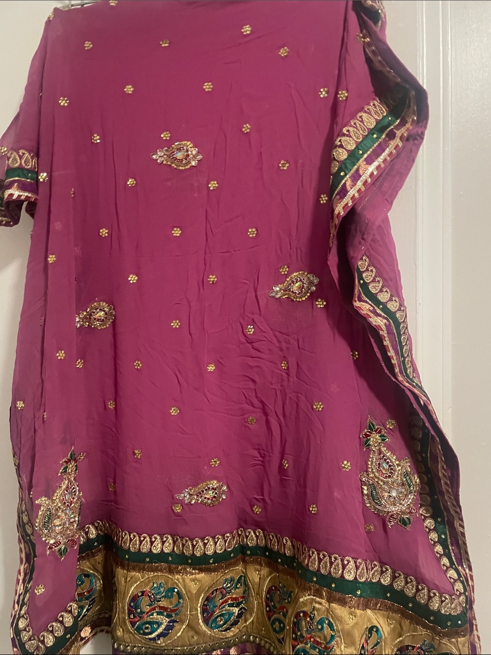 Beautiful hand made purple gold green Sarees. Traditional Indiana wear!!